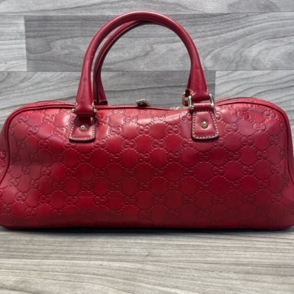Gucci Boston Heart Lock Joy in Red Guccissima Leather Handbag - Picture 5 of 13